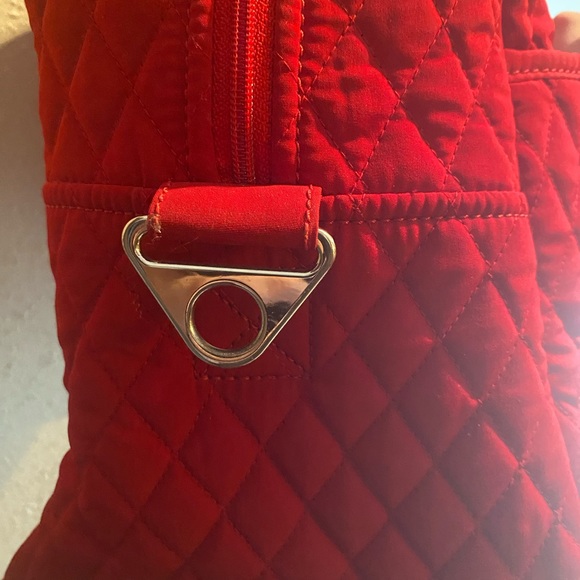 Red Quilted Vera Bradley Weekender Bag - Picture 4 of 11